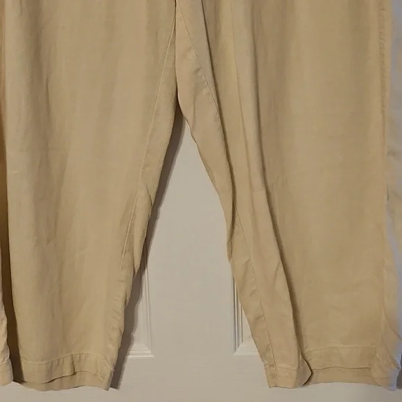 Lucky Brand Linen Elastic Waist Cream Pants - Picture 4 of 12